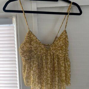 URBAN OUTFITTERS Flowy Yellow Floral Tank Top